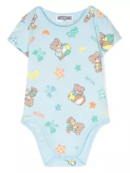 Moschino Kids худи с принтом Teddy Bear, синий