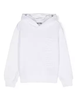 Moschino Kids худи с тисненым логотипом, белый