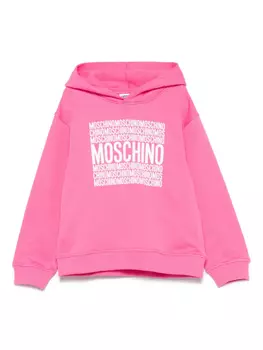 Moschino Kids худи с тисненым логотипом, розовый