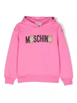 Moschino Kids худи Teddy Bear с логотипом, розовый