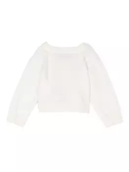 Moschino Kids кардиган с нашивкой-логотипом, белый