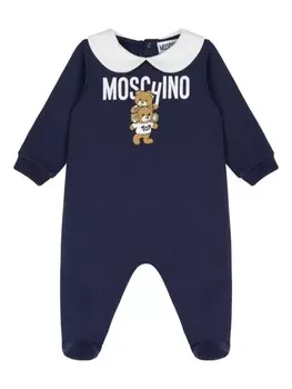 Moschino Kids комбинезон для новорожденного teddy bear, синий