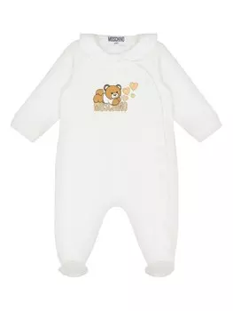 Moschino Kids комбинезон с логотипом, белый