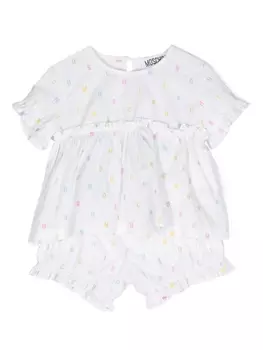 Moschino Kids комплект для новорожденного с логотипом, белый