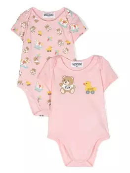 Moschino Kids комплект из двух боди Teddy Bear and Duck, розовый