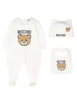 Moschino Kids комплект Teddy Bear из трех пижам, белый