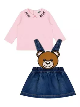 Moschino Kids комплект юбки Teddy Bear, розовый