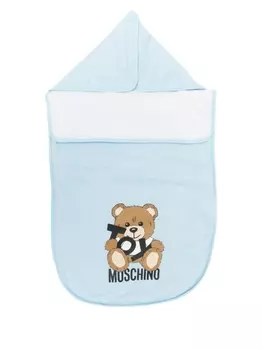 Moschino Kids конверт с принтом Teddy Bear, синий