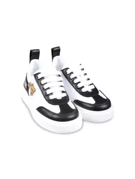 Moschino Kids кроссовки из кожи Teddy Bear, белый
