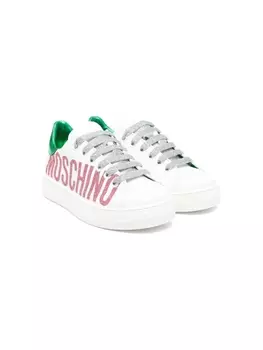 Moschino Kids кроссовки с логотипом, белый