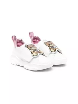 Moschino Kids кроссовки с ремешками, белый