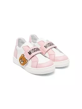 Moschino Kids кроссовки Teddy Bear на липучках, белый