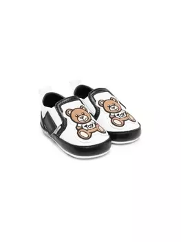 Moschino Kids кроссовки Teddy Bear на липучках, белый