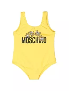 Moschino Kids купальник с логотипом, желтый