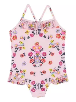 Moschino Kids купальник с принтом, розовый