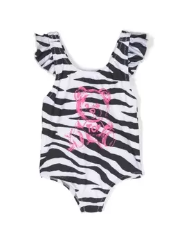 Moschino Kids купальник с принтом Teddy Bear, коричневый