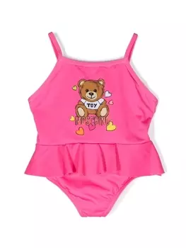Moschino Kids купальник с принтом Teddy Bear, розовый