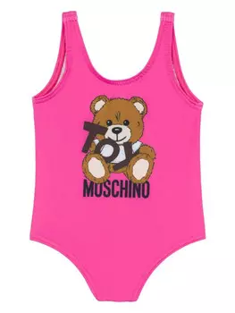 Moschino Kids купальник с принтом Teddy Bear, розовый