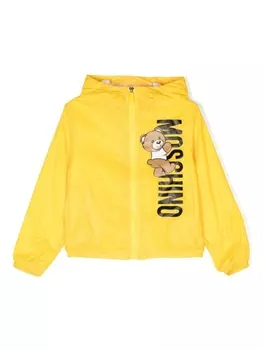 Moschino Kids куртка с капюшоном и принтом Teddy Bear, желтый