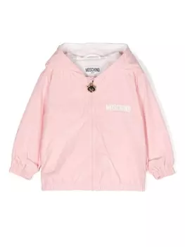 Moschino Kids куртка с капюшоном и принтом Teddy Bear, розовый