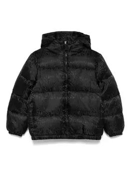 Moschino Kids куртка с логотипом-жаккардом, черный