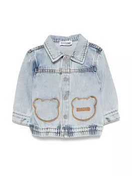 Moschino Kids куртка с узором Teddy Bear, синий