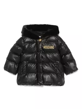 Moschino Kids куртка с вышитым логотипом, черный