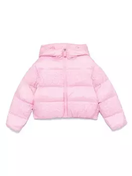 Moschino Kids куртка с вышитым логотипом, розовый