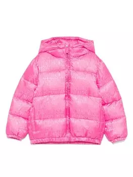 Moschino Kids куртка с жаккардовым логотипом, розовый