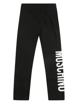 Moschino Kids леггинсы с логотипом, черный