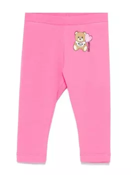 Moschino Kids леггинсы с принтом, розовый