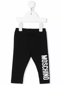 Moschino Kids легинсы с логотипом, черный