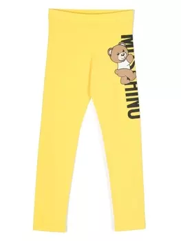 Moschino Kids легинсы с принтом Teddy Bear, желтый