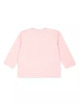 Moschino Kids лонгслив с логотипом, розовый