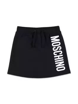 Moschino Kids мини-юбка с логотипом, черный