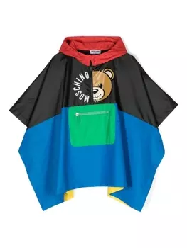 Moschino Kids непромокаемый кейп с принтом Teddy Bear, черный