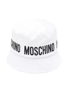 Moschino Kids панама с логотипом, белый