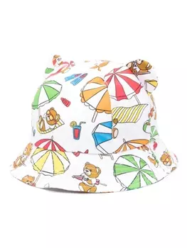 Moschino Kids панама с принтом, белый