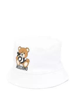 Moschino Kids панама с принтом Teddy Bear, белый