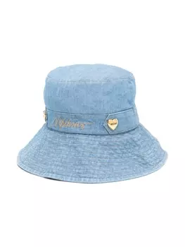 Moschino Kids панама с вышитым логотипом, синий