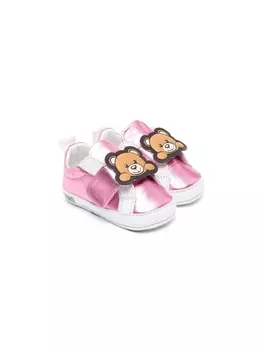 Moschino Kids пинетки с нашивкой Teddy Bear, розовый