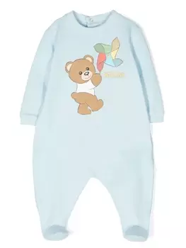 Moschino Kids пижама с декором Teddy Bear, синий