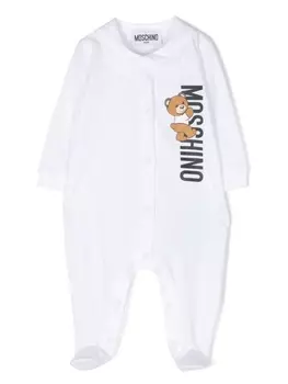 Moschino Kids пижама с логотипом, белый