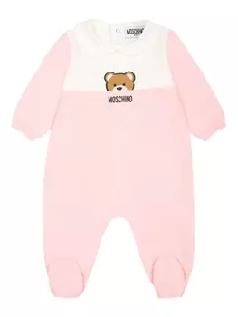 Moschino Kids пижама с логотипом, розовый