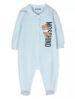 Moschino Kids пижама с логотипом, синий