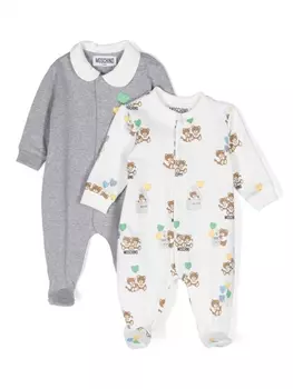 Moschino Kids пижама с принтом Teddy Bear, серый