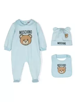 Moschino Kids пижама с принтом Teddy Bear, синий