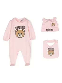 Moschino Kids пижама с принтом Teddy Bear, розовый