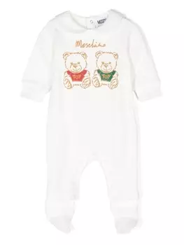 Moschino Kids пижама с принтом Teddy Bear, белый