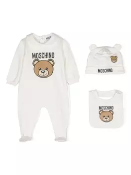 Moschino Kids пижама с принтом Teddy Bear, белый